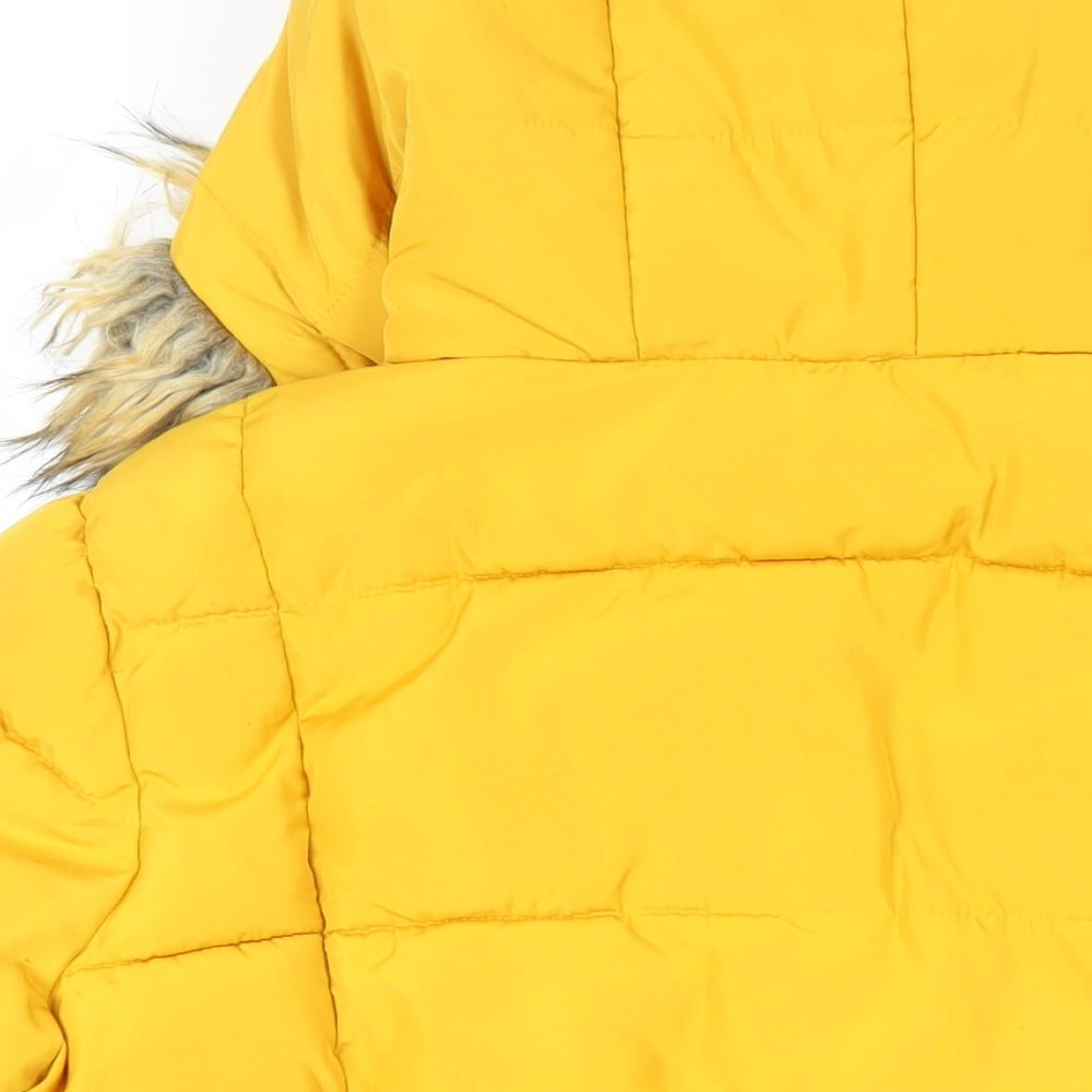 Very Womens Yellow Jacket Size 16 Zip - Hooded