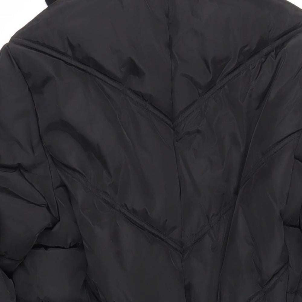 Capsule Womens Black Quilted Coat Size 12 Zip - Hooded