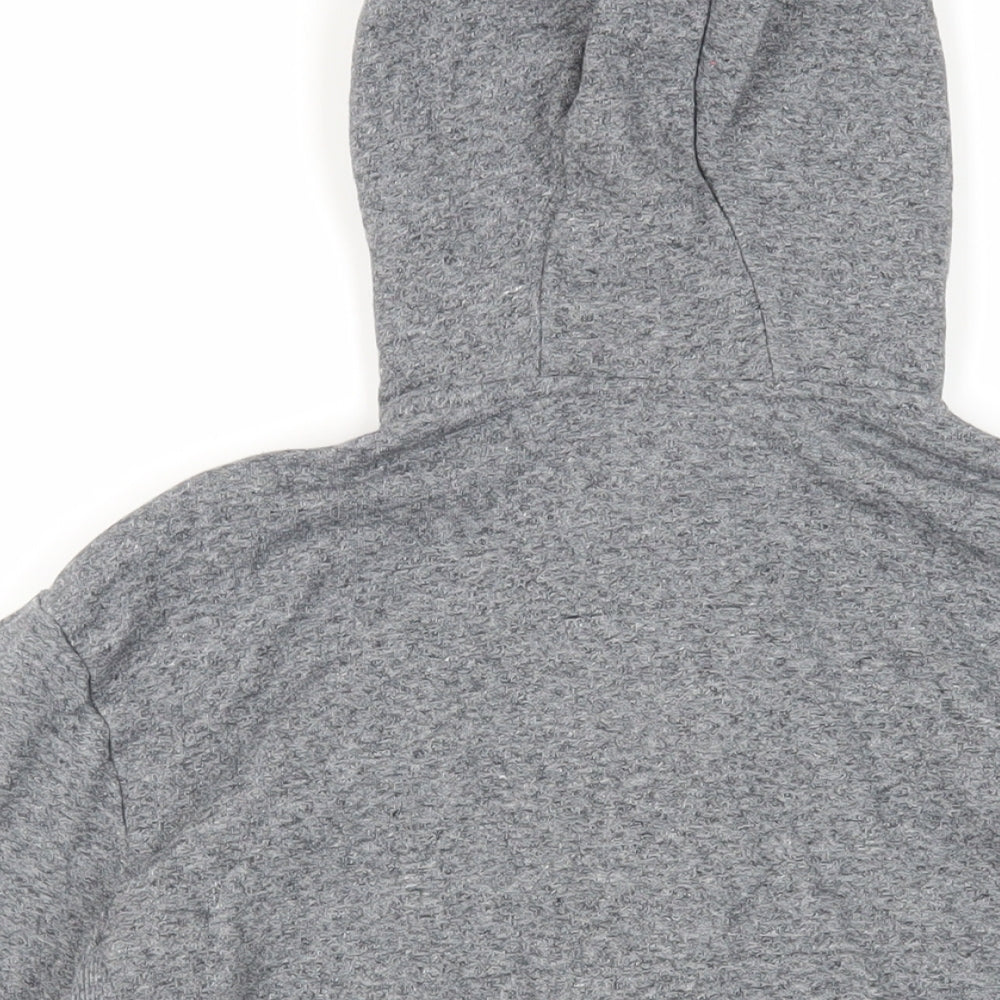 Marks & Spencer Boys Grey Cotton Full Zip Hoodie Size 10-11 Years Zip - Pockets
