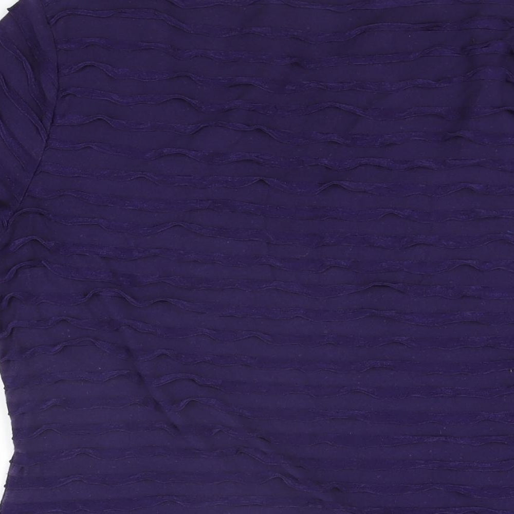 Kaliko Womens Purple Cotton Basic T-Shirt Size 14 Square Neck
