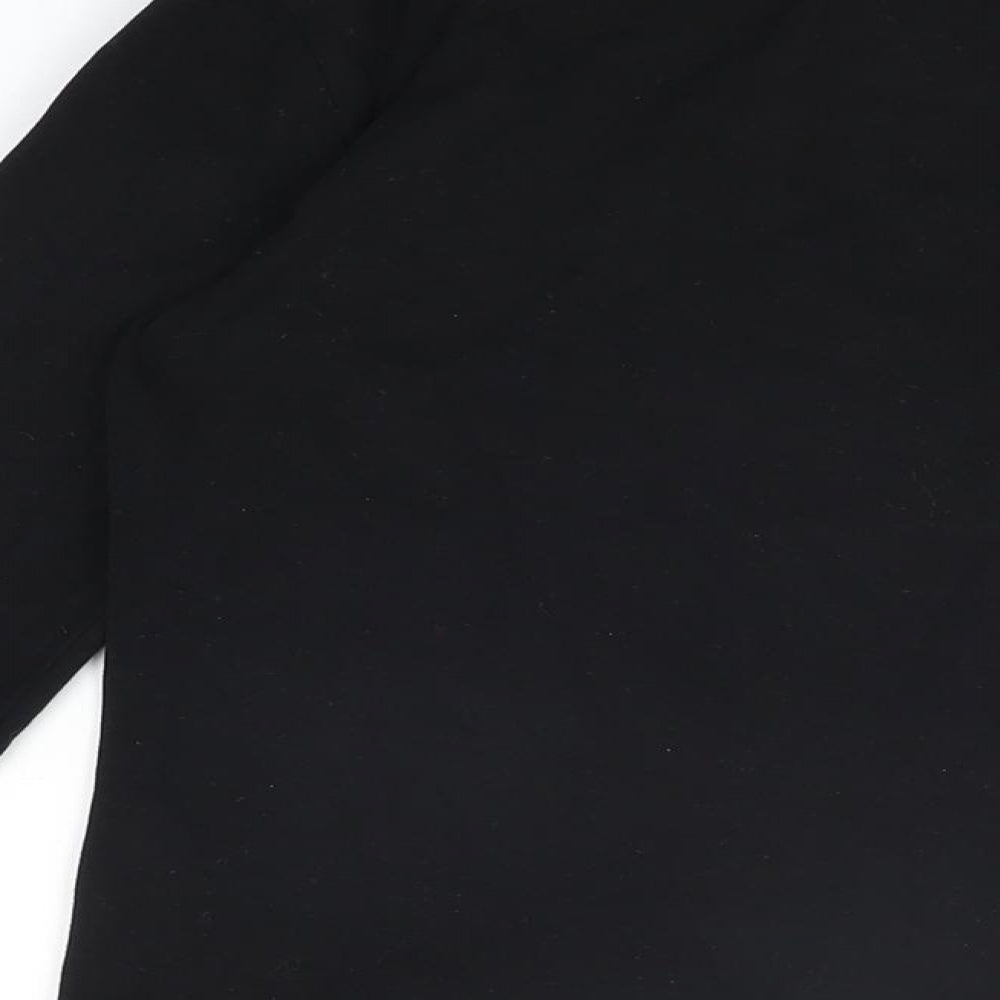 Warehouse Womens Black Cotton Basic T-Shirt Size 8 Round Neck