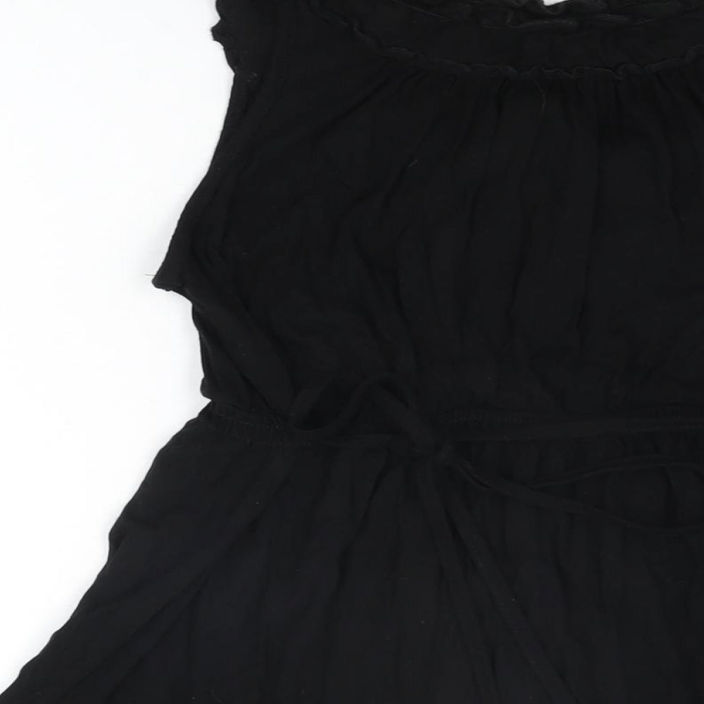 H&M Womens Black Viscose Basic T-Shirt Size M Scoop Neck