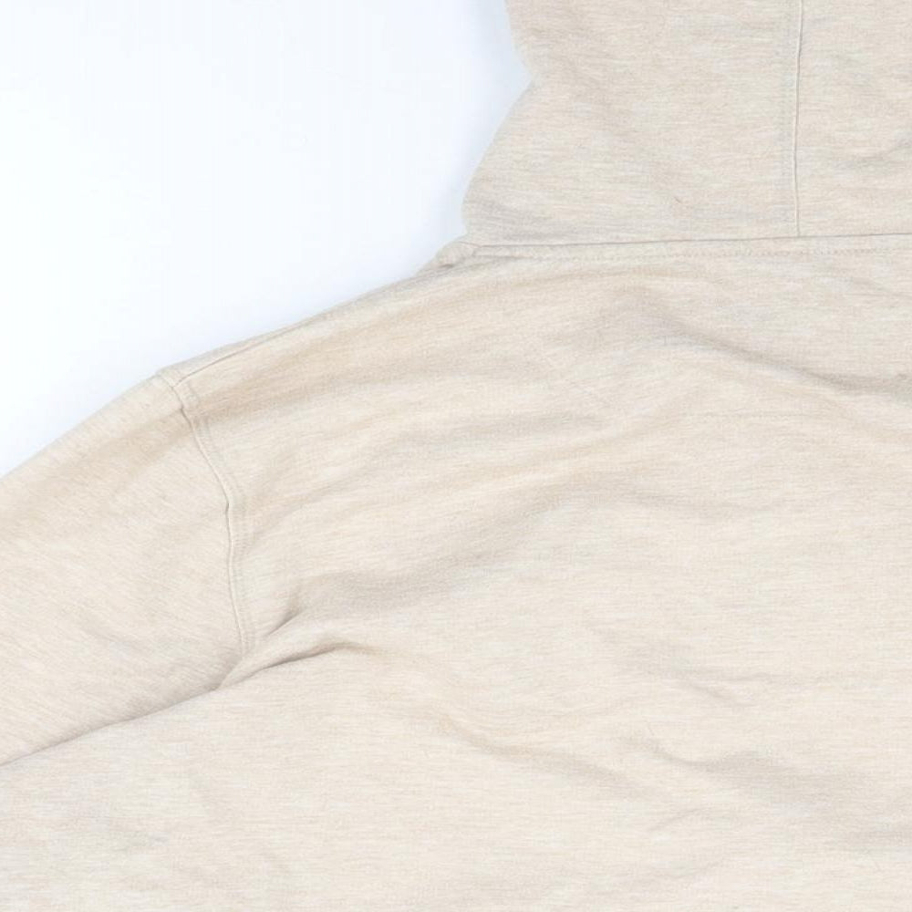 Bonmarché Womens Beige Cotton Full Zip Hoodie Size M Zip