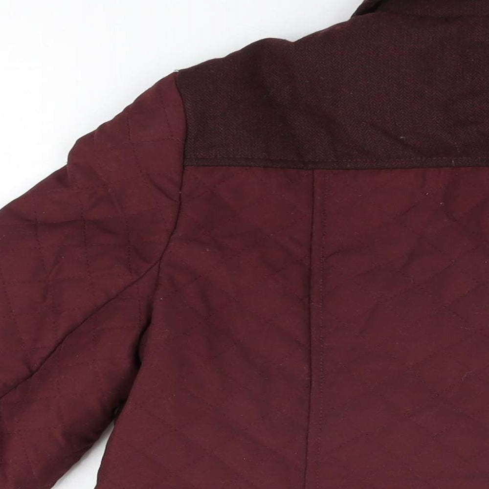 EWM Womens Red Quilted Coat Size 14 Snap