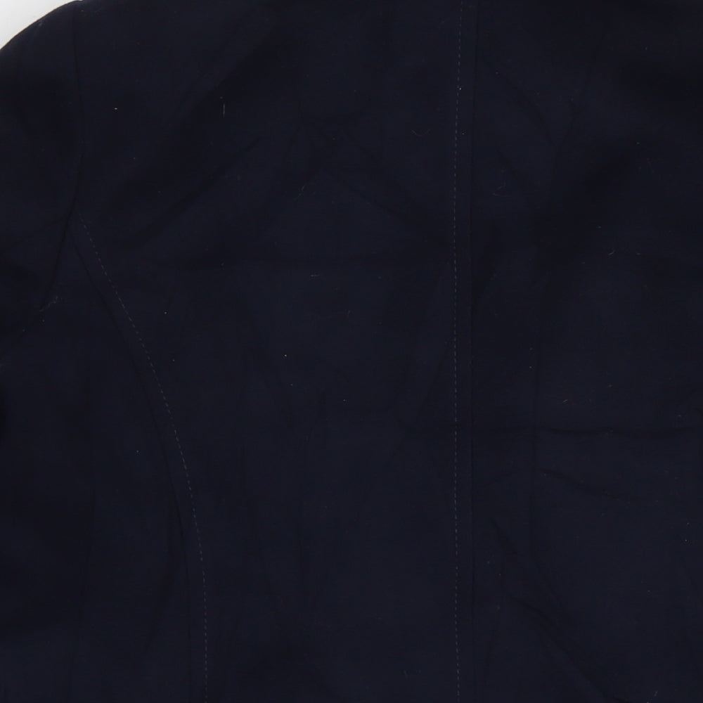 M&Co Womens Blue Pea Coat Coat Size 16 Buckle