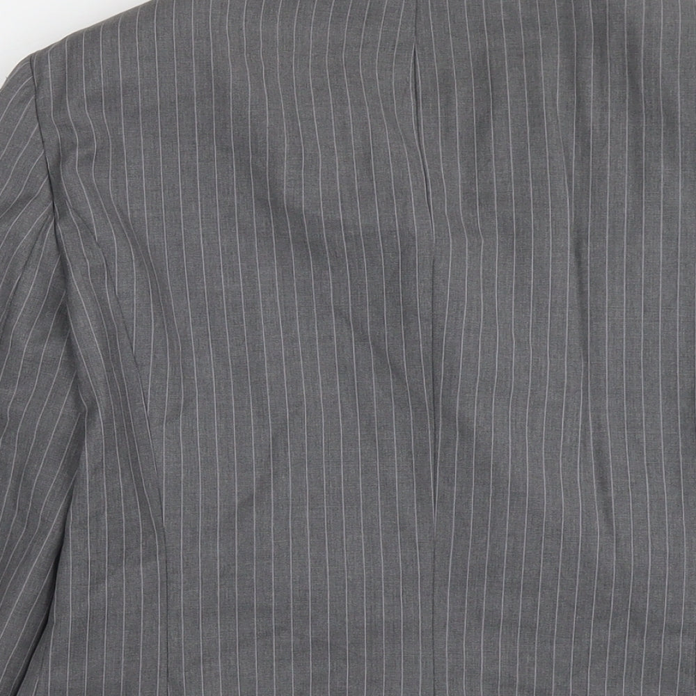 Brooks Brothers Womens Grey Striped Wool Jacket Suit Jacket Size 14