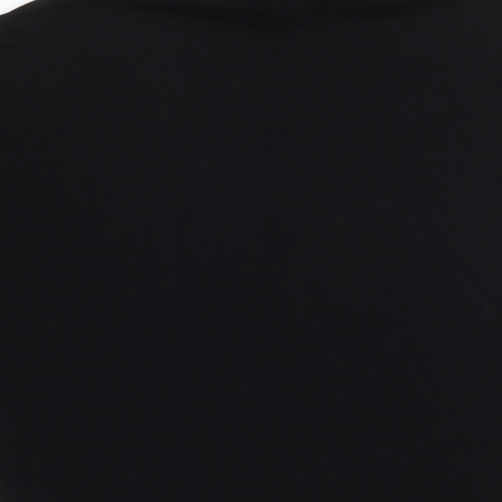 River Island Womens Black Polyester Basic T-Shirt Size 8 Roll Neck