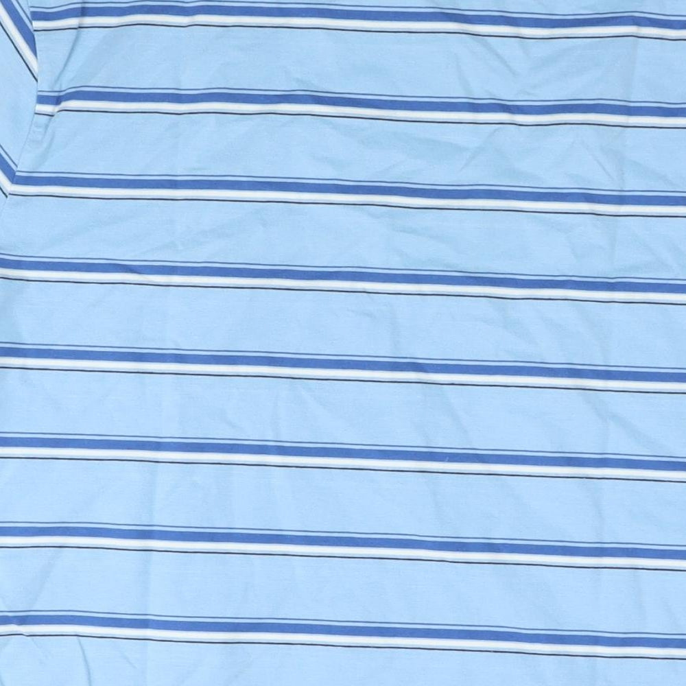 Blue Harbour Womens Blue Striped Cotton Basic T-Shirt Size M Round Neck