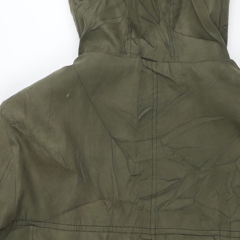ASOS Womens Green Parka Coat Size 10 Zip