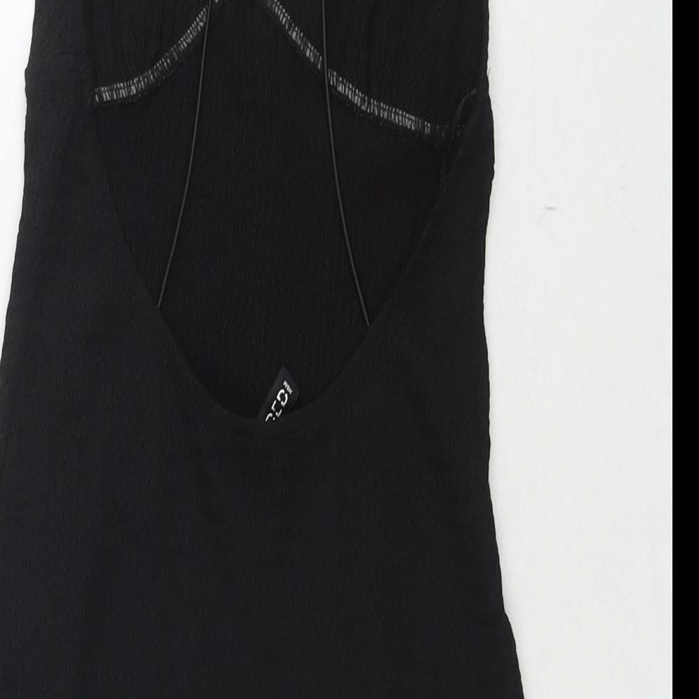 Divided by H&M Womens Black Polyester Bodycon Size S V-Neck Pullover
