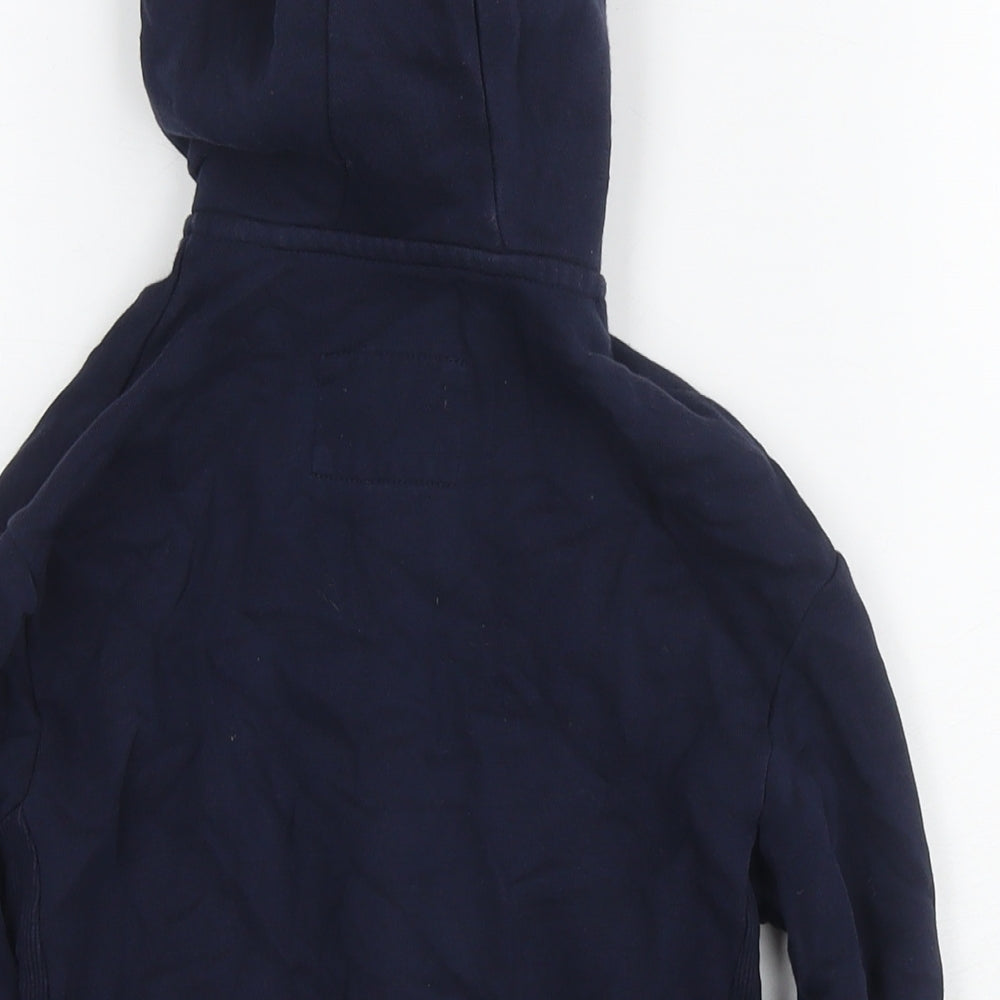 Marks & Spencer Boys Blue Cotton Full Zip Hoodie Size 7-8 Years Zip