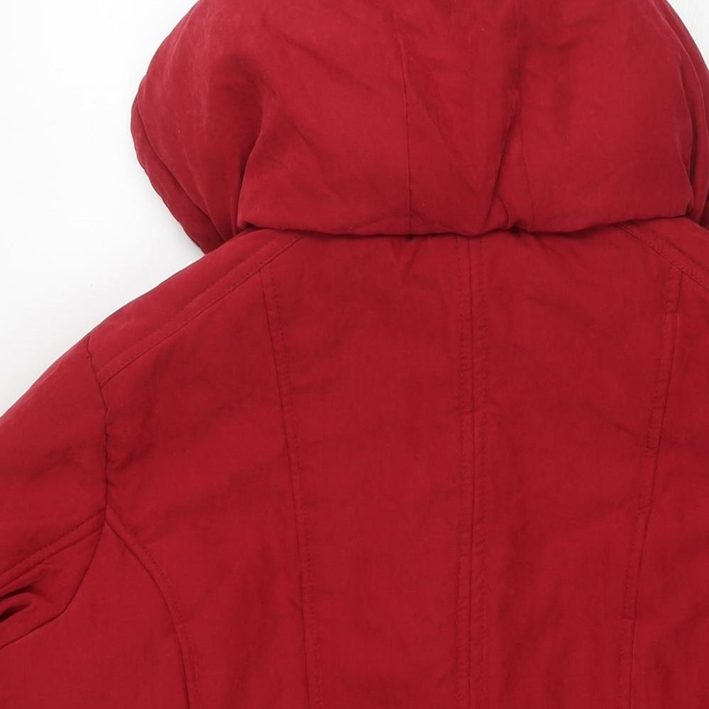 Finesse Womens Red Parka Coat Size 20 Zip