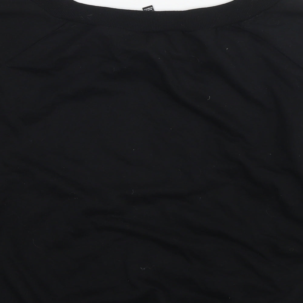 New Look Womens Black Cotton Pullover Sweatshirt Size 12 Pullover