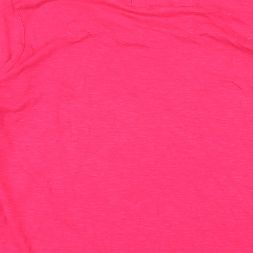 RJR.John Rocha Womens Pink Herringbone Modal Basic T-Shirt Size 16 Scoop Neck - Sequin detail neckline