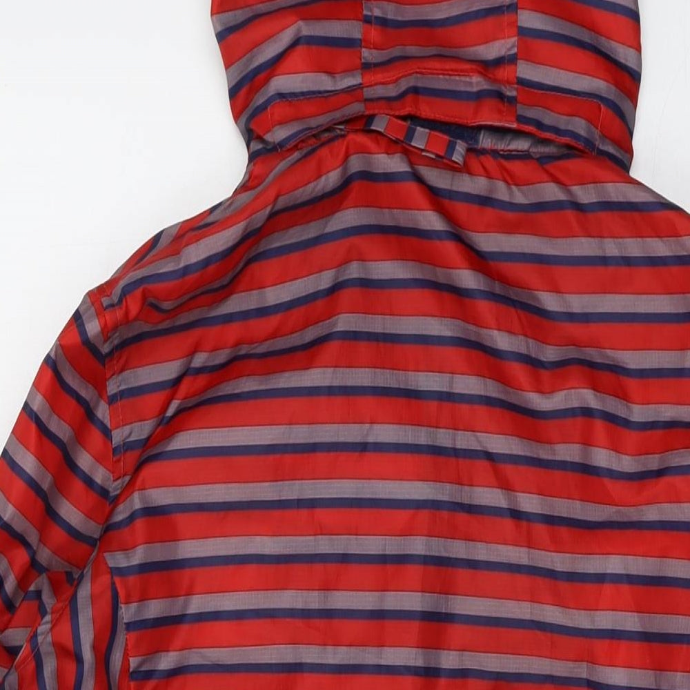 NEXT Womens Red Striped Rain Coat Coat Size 14 Zip