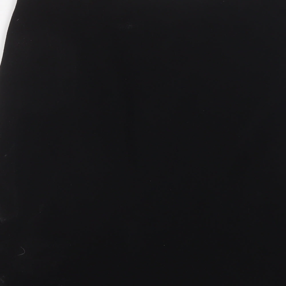 Marks & Spencer Womens Black Polyester A-Line Skirt Size 10 - Embroidered