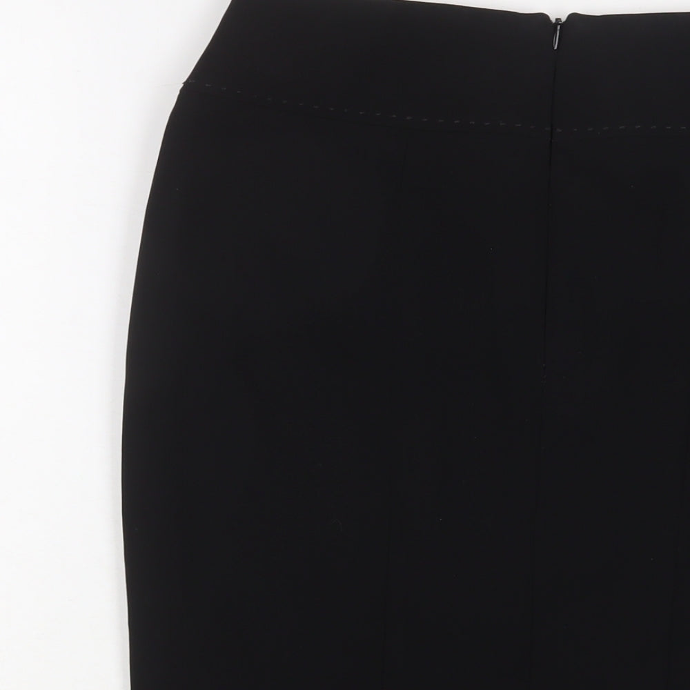 Marks & Spencer Womens Black Polyester A-Line Skirt Size 10 Zip