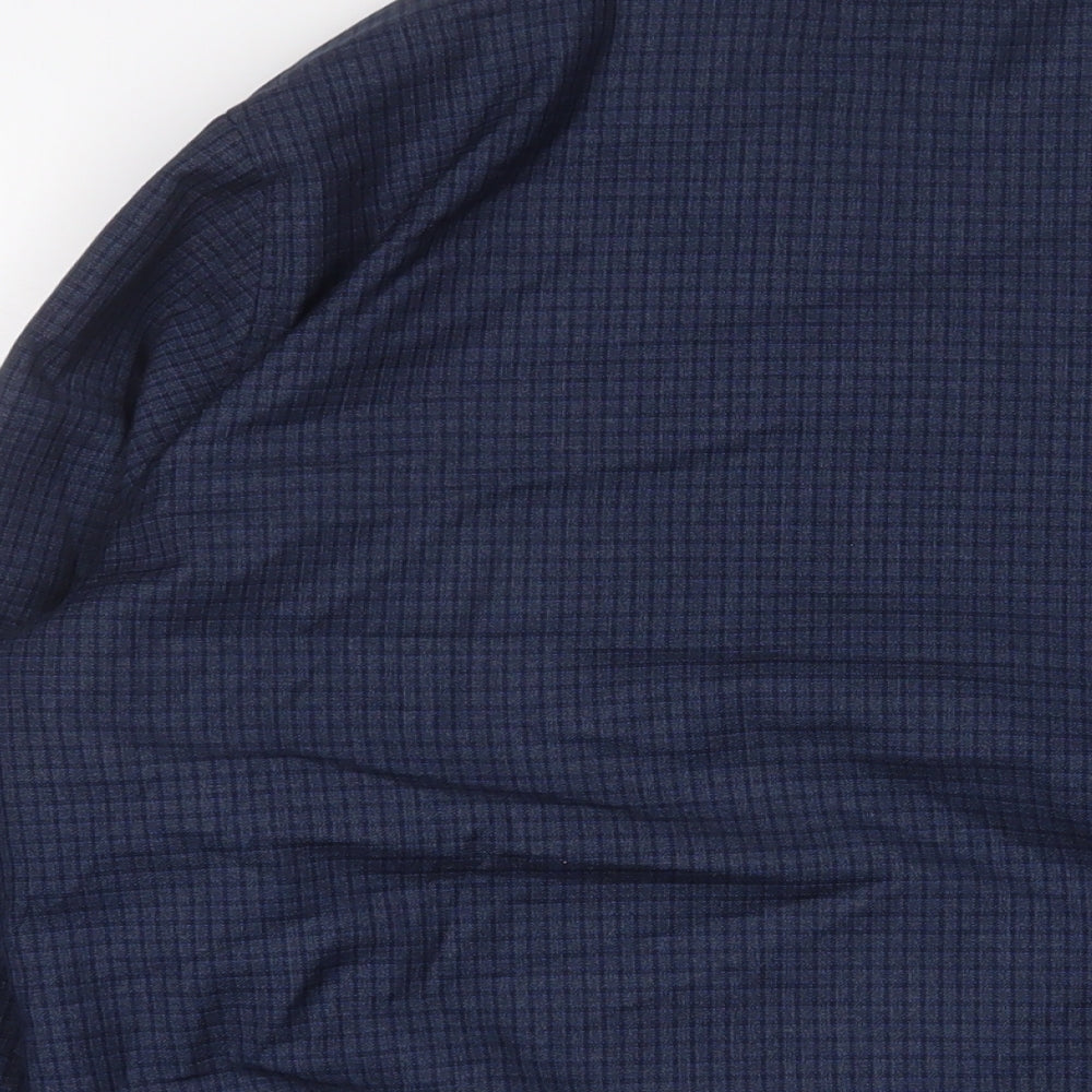 Boohoo Mens Blue Plaid Bomber Jacket Jacket Size M Zip
