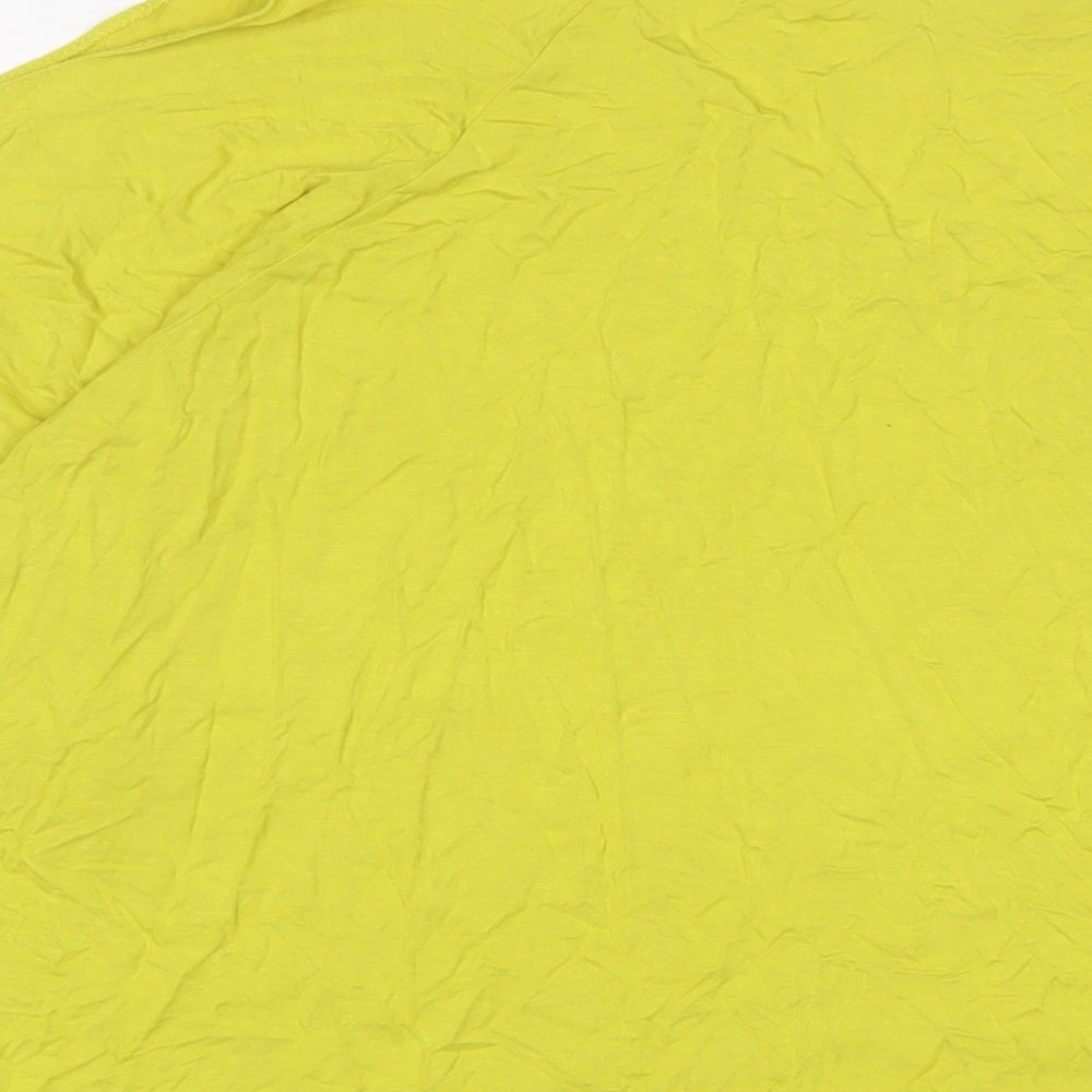 Together Womens Yellow Viscose Basic T-Shirt Size 3XL V-Neck - Cropped