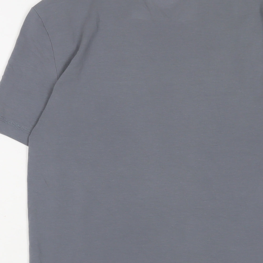 H&M Mens Grey Cotton T-Shirt Size S Crew Neck - Sawdust is man glitter