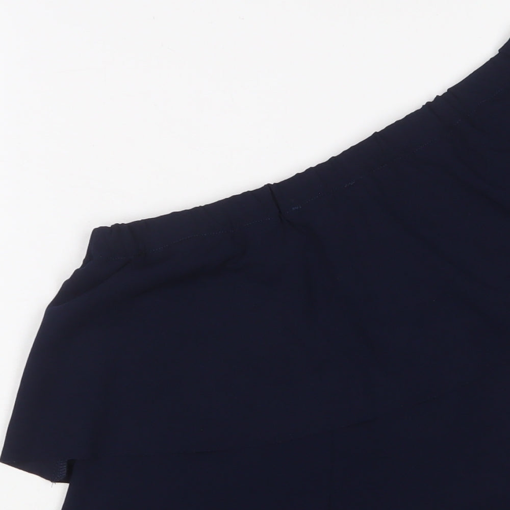 Warehouse Womens Blue Polyester Basic Blouse Size 10 One Shoulder