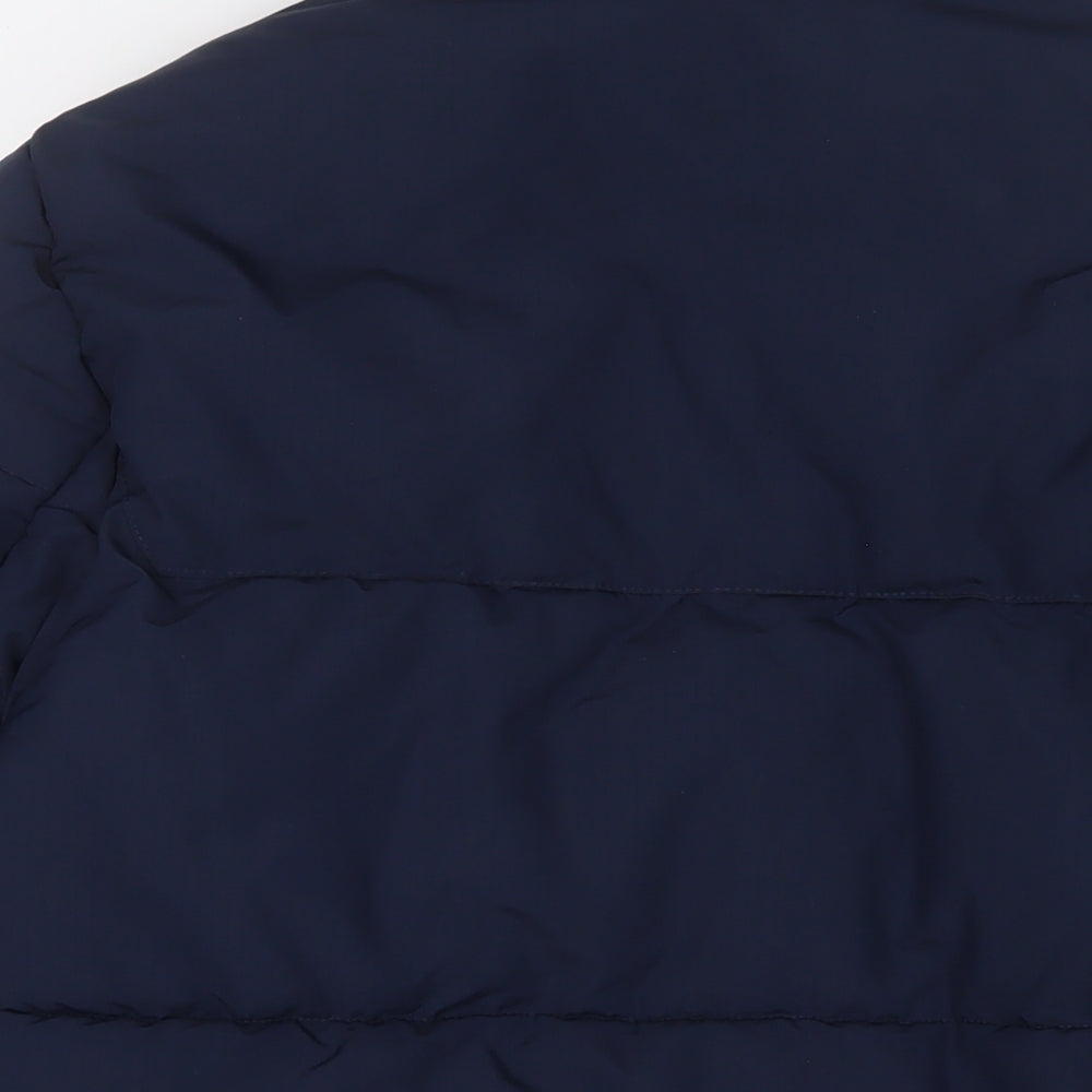 Marks & Spencer Mens Blue Quilted Coat Size M Zip