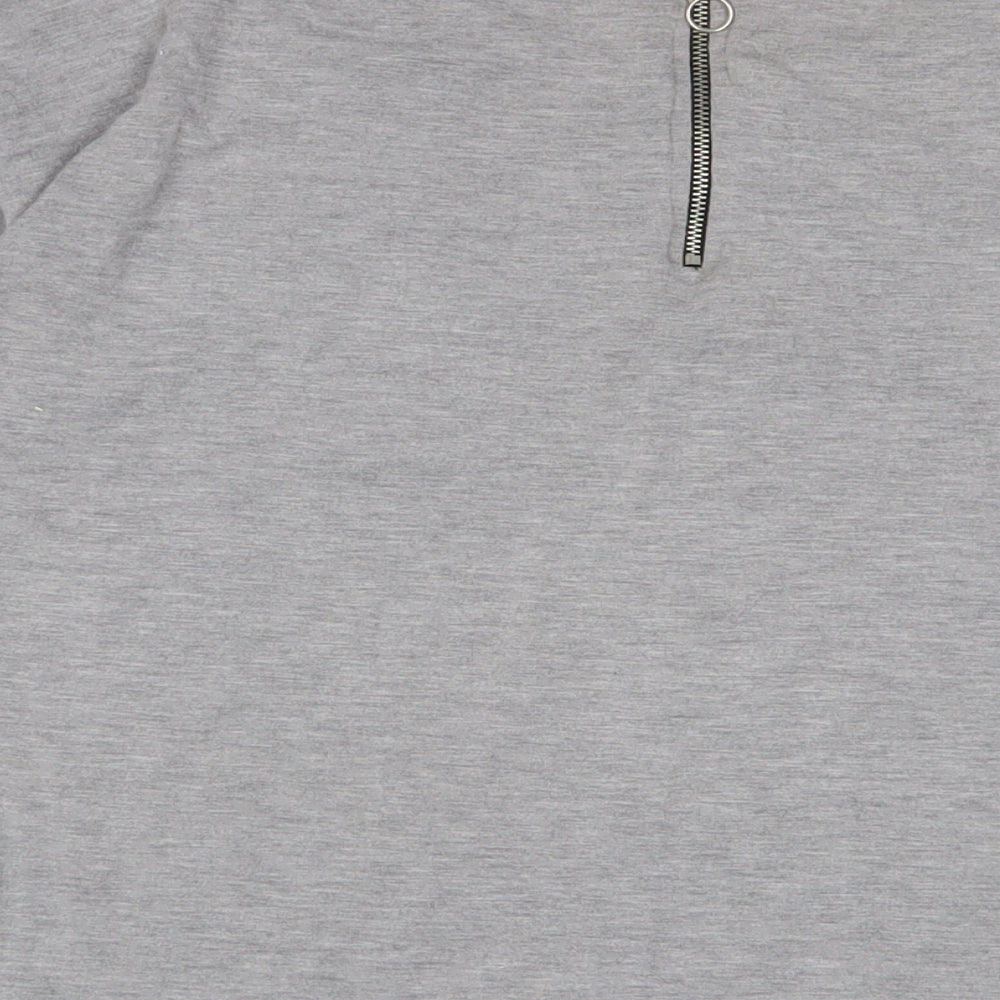 Select Womens Grey Polyester Basic T-Shirt Size 10 Crew Neck