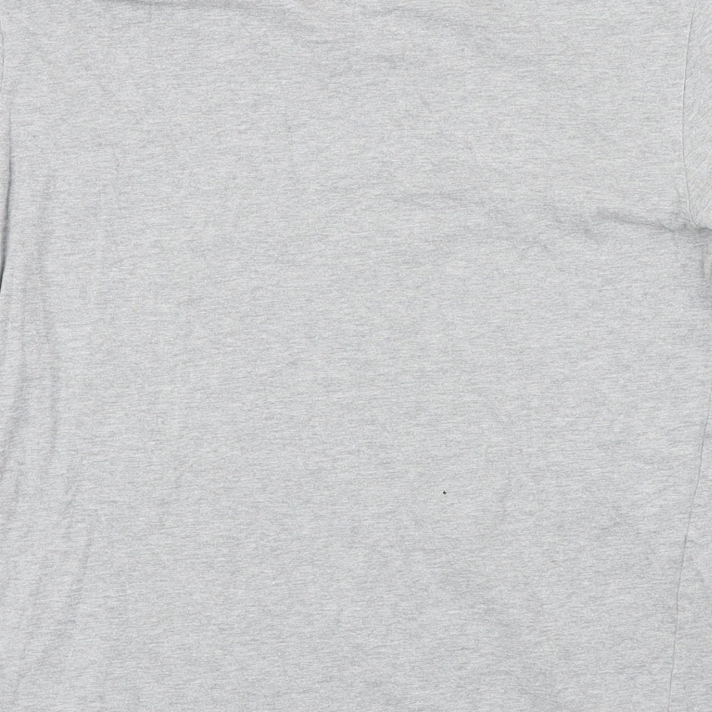 BOSS Mens Grey Cotton Blend T-Shirt Size M Round Neck