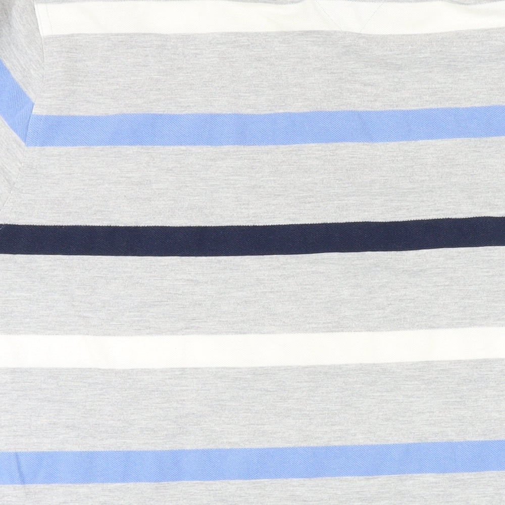 Classics Collection Mens Multicoloured Striped Cotton Polo Size 2XL Collared Button