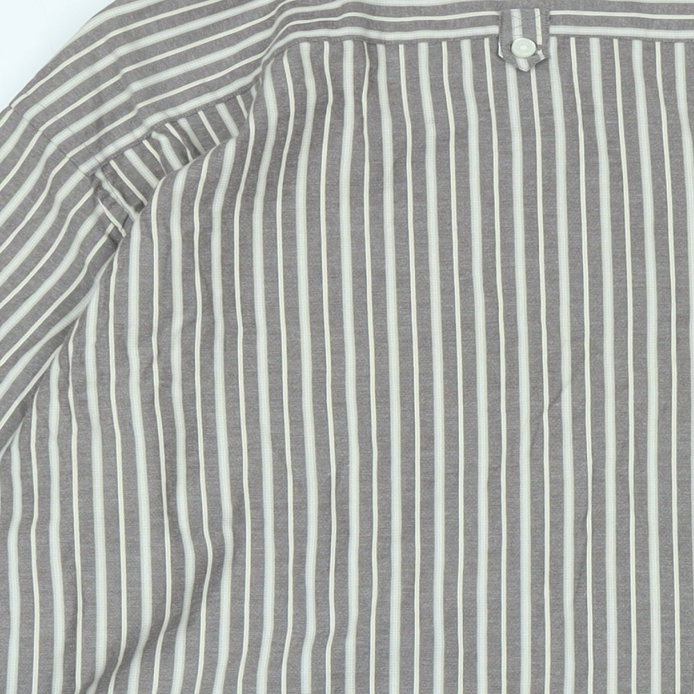 Blue Harbour Mens Brown Cotton Button-Up Size XL Collared Button