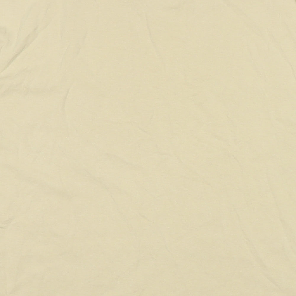 Divided Womens Beige Cotton Basic T-Shirt Size M Crew Neck