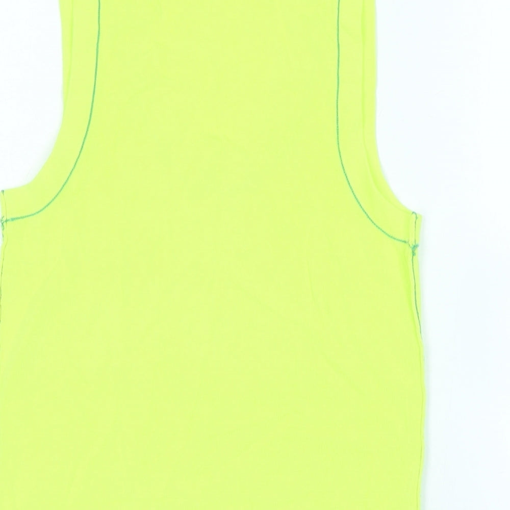 Zara Womens Green Viscose Basic Tank Size S Scoop Neck