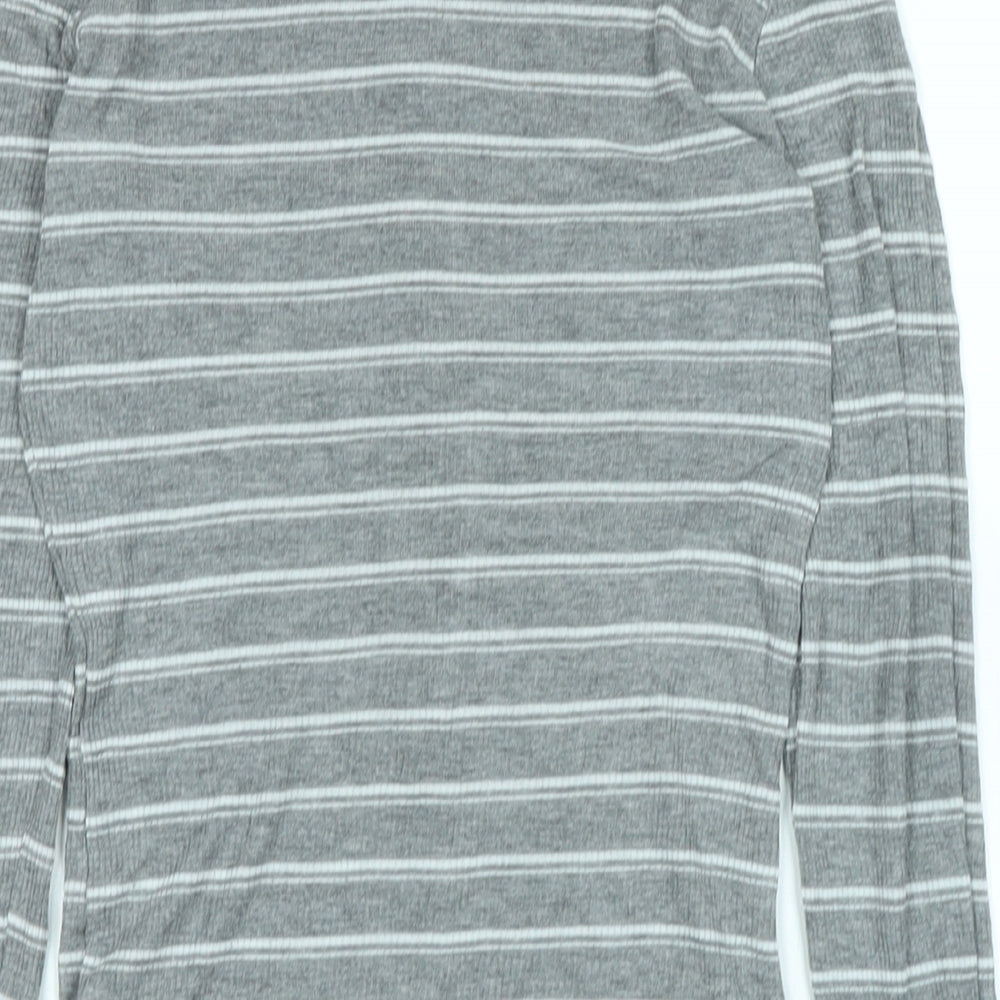 Zara Womens Grey Cotton Jersey T-Shirt Size S Crew Neck