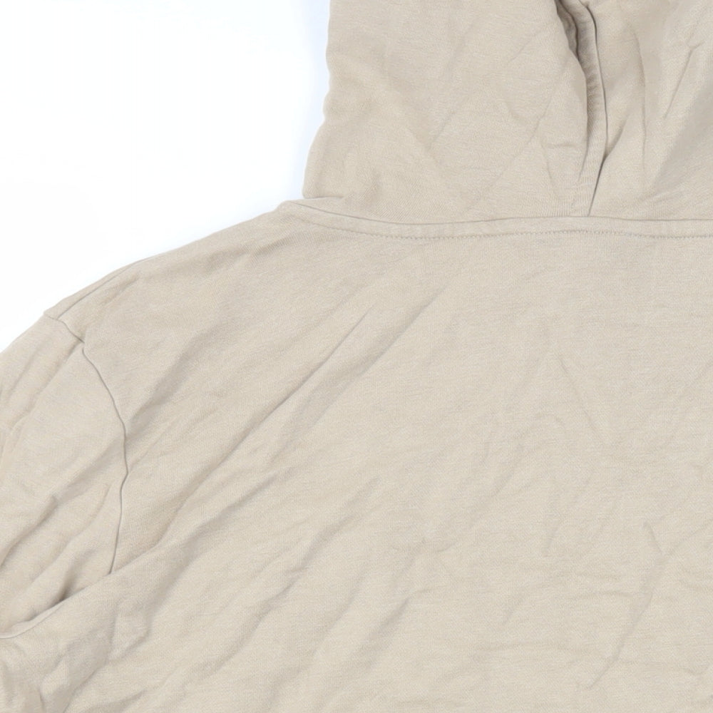 Marks & Spencer Mens Beige Cotton Pullover Hoodie Size M - Pockets