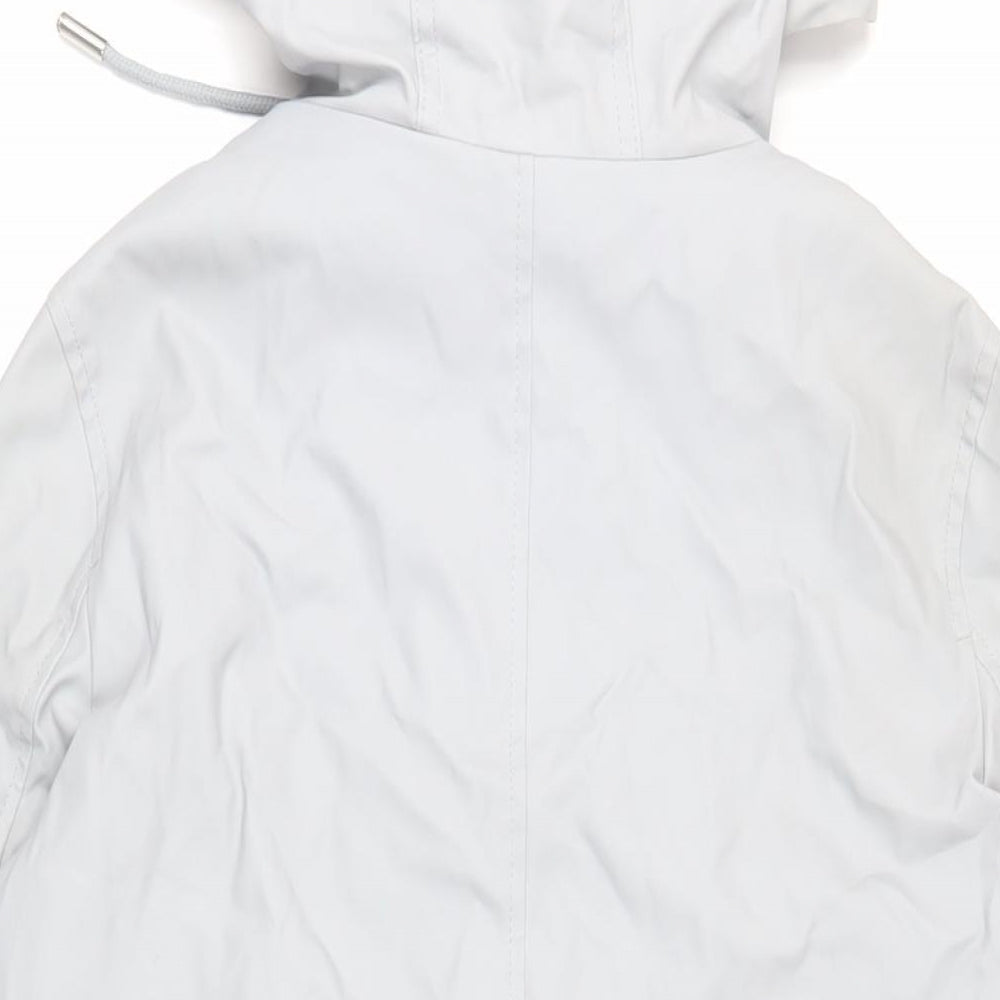Dorothy Perkins Womens Grey Rain Coat Coat Size 10 Zip - Hooded Water Resistant