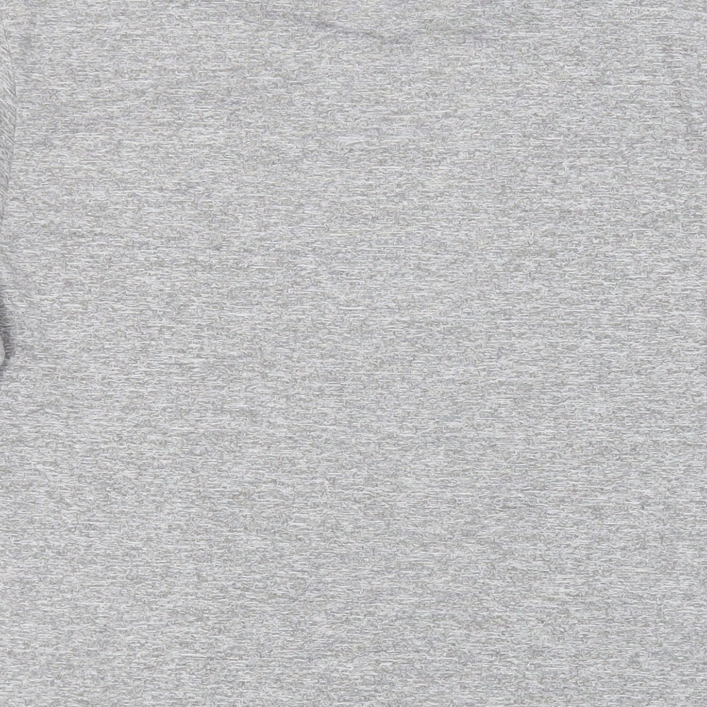 boohooMAN Mens Grey Polyester T-Shirt Size S Crew Neck - Logo