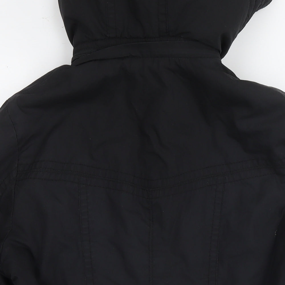 H&M Womens Black Parka Jacket Size 8 Zip