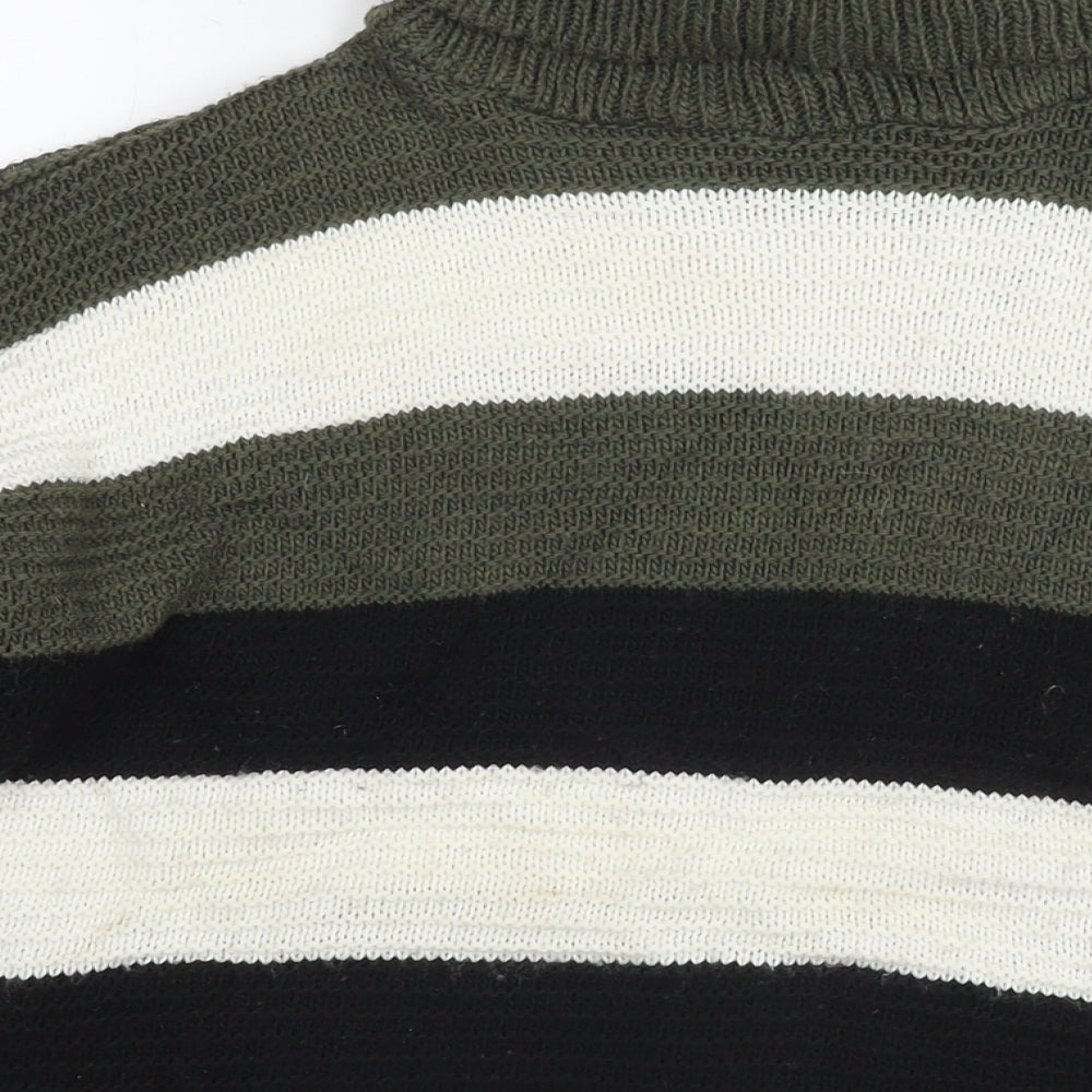 Quiz Womens Multicoloured Roll Neck Striped Acrylic Pullover Jumper Size S
