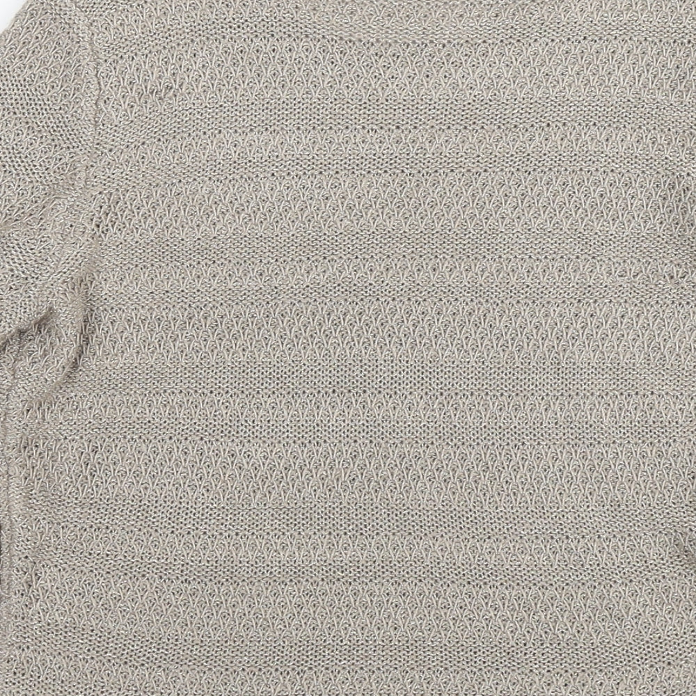 Marks & Spencer Womens Beige Round Neck Acrylic Pullover Jumper Size 12