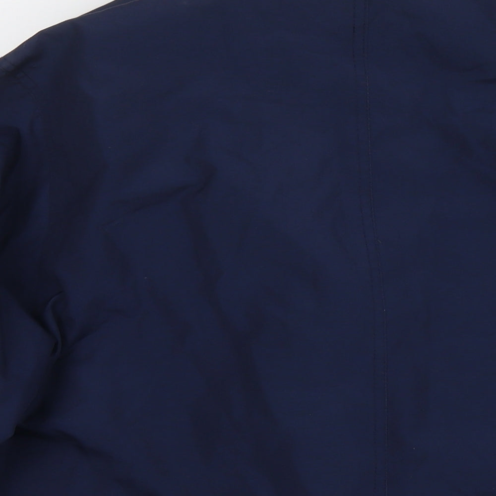 BHS Womens Blue Bomber Jacket Coat Size 12 Button - Reversible