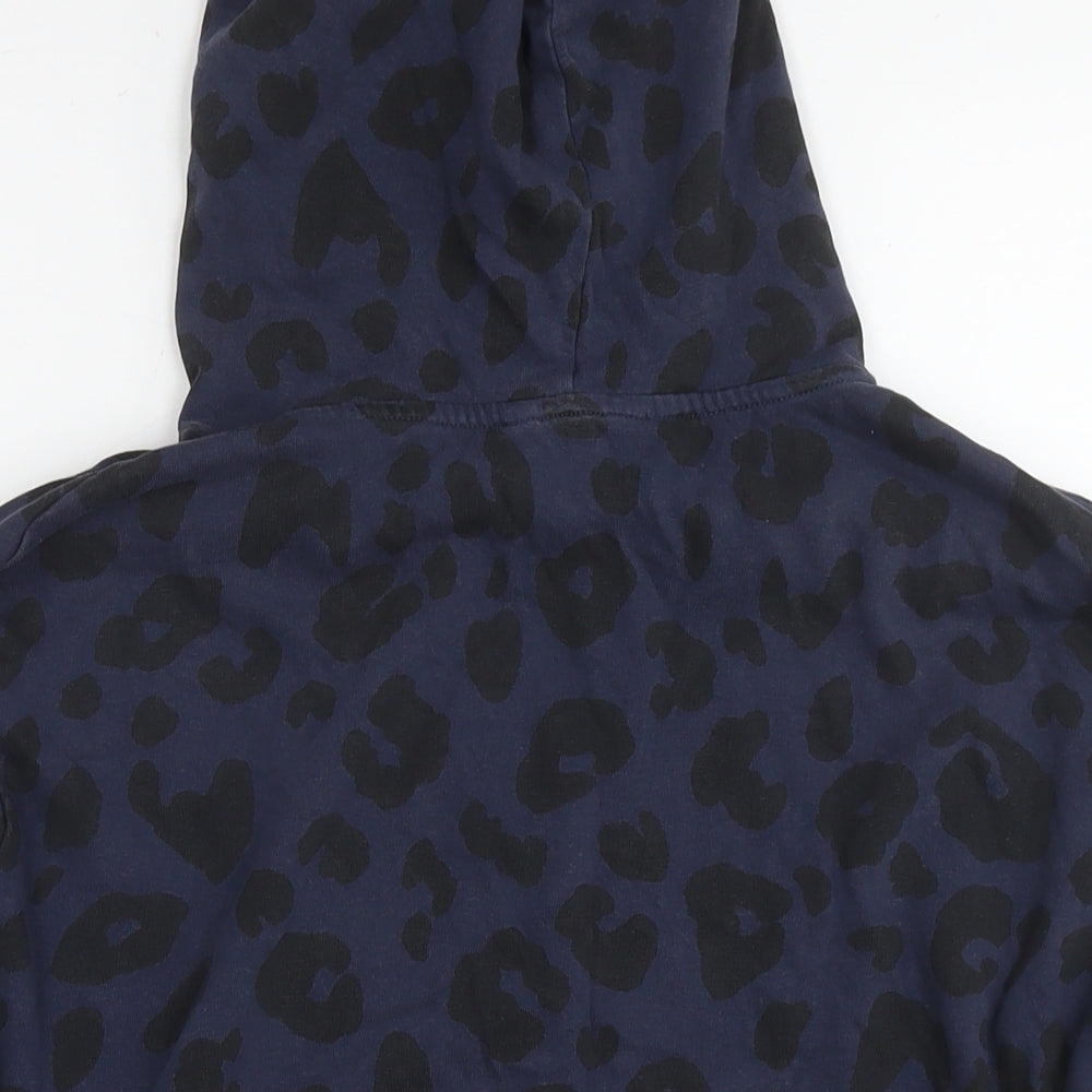 John Lewis Womens Blue Animal Print Cotton Pullover Sweatshirt Size M Pullover - Leopard Print