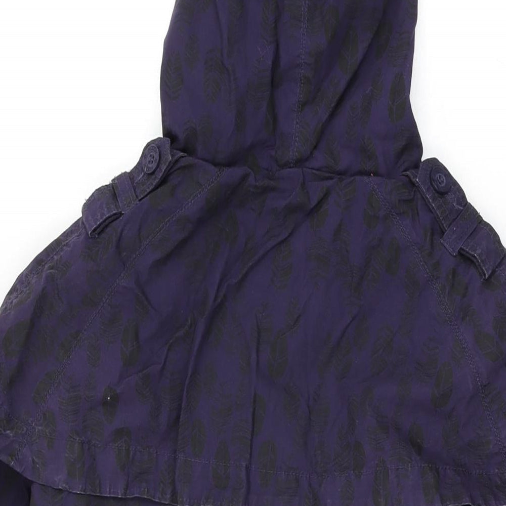 HOOCH Womens Purple Geometric Overcoat Coat Size 14 Button - Leaf Print