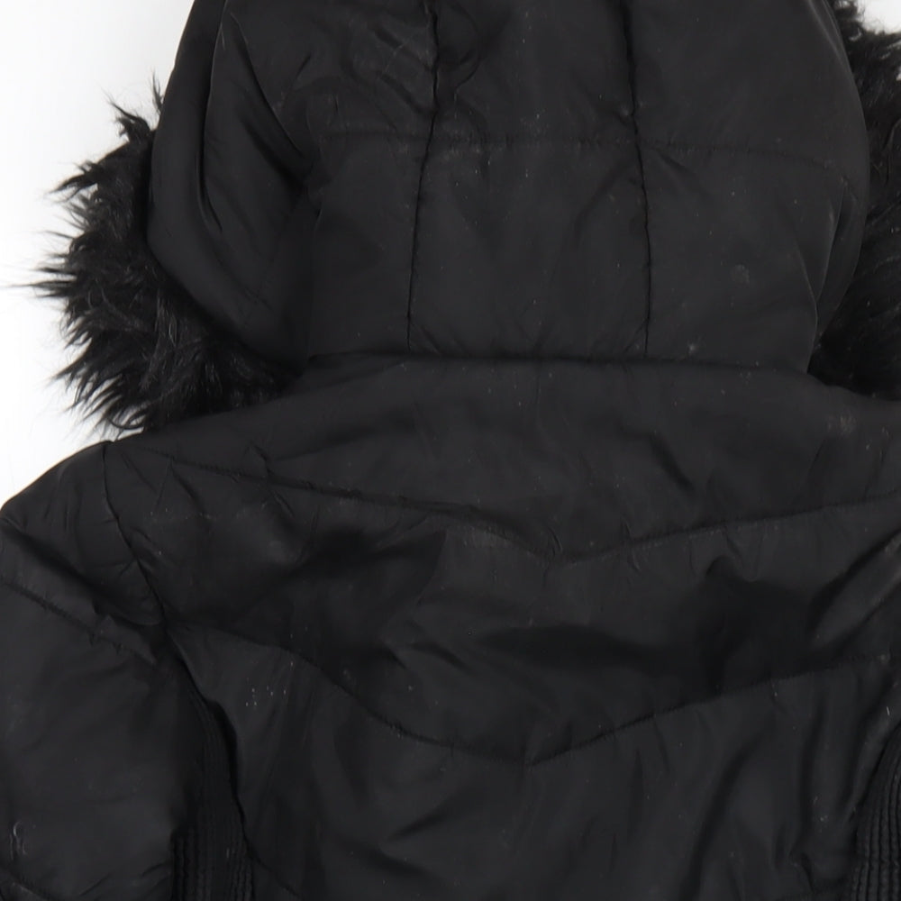 Very Womens Black Puffer Jacket Coat Size 10 Zip