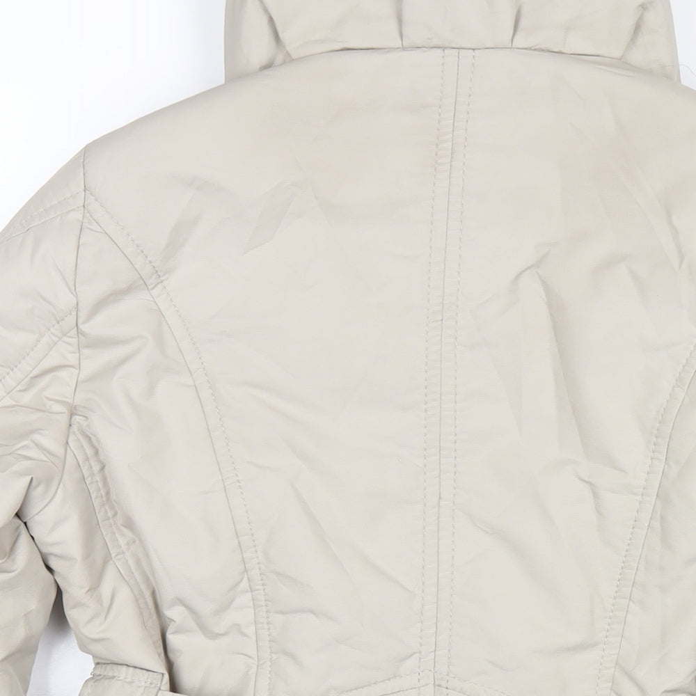 GREENSTONE Womens Beige Rain Coat Coat Size 8 Zip