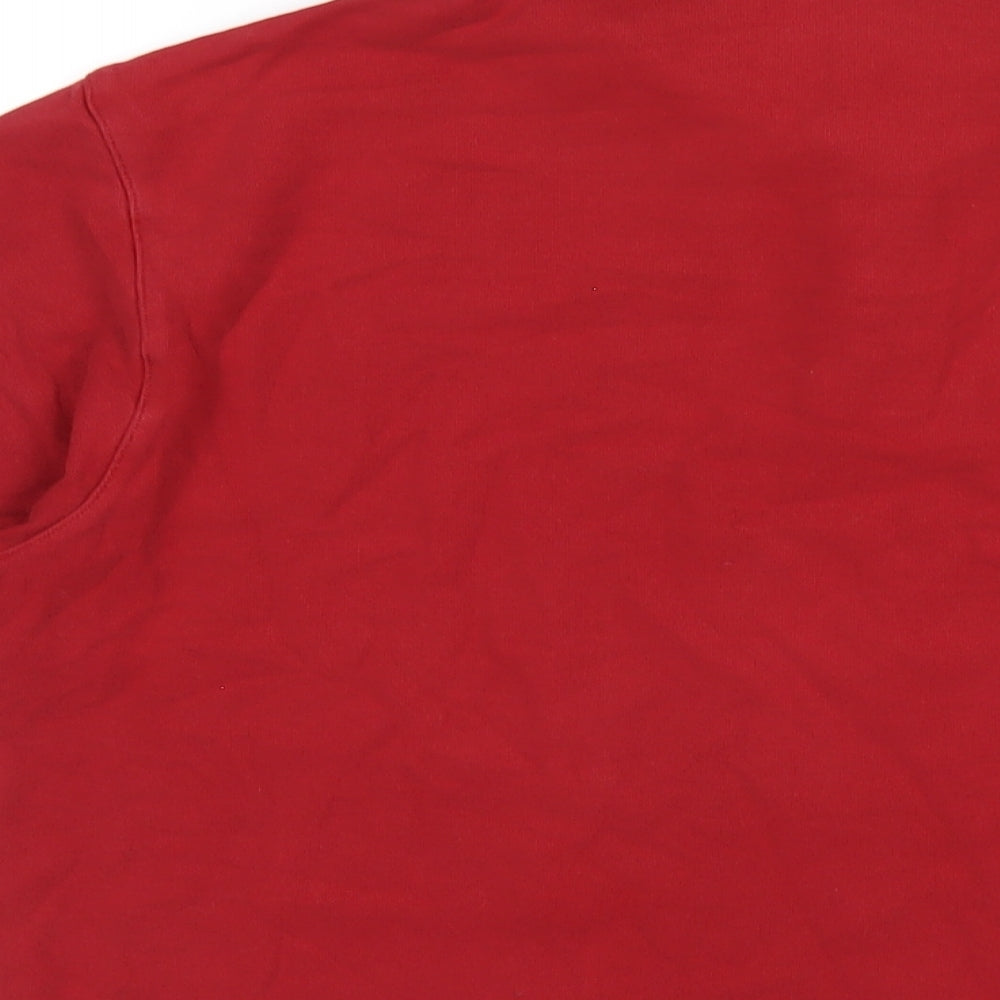 Marks & Spencer Mens Red Cotton Polo Size M Collared Button