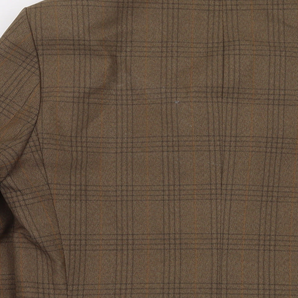 Hodges Mens Green Plaid Polyester Jacket Suit Jacket Size 42 Regular