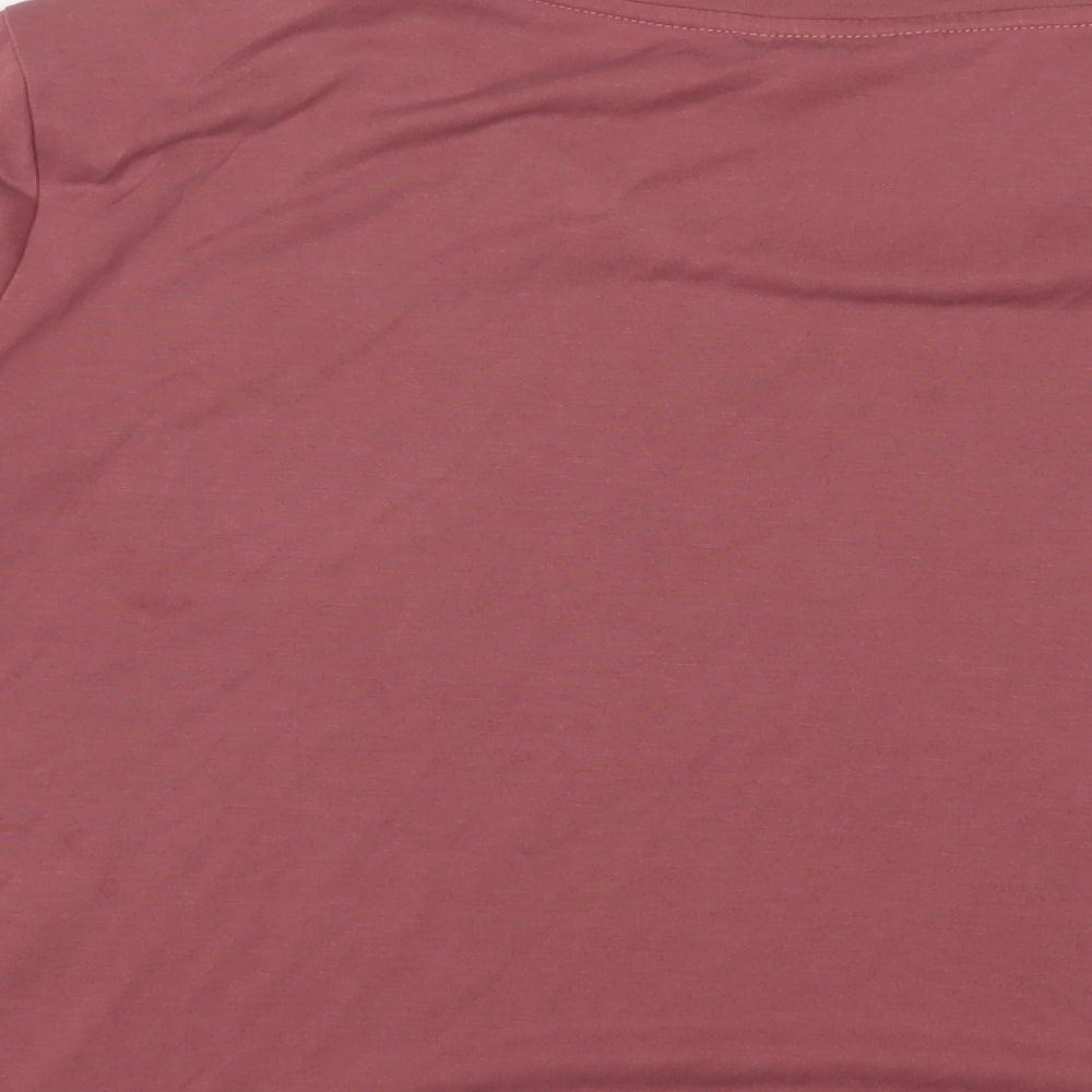 Monki Womens Pink Polyester Basic T-Shirt Size 2XL Crew Neck