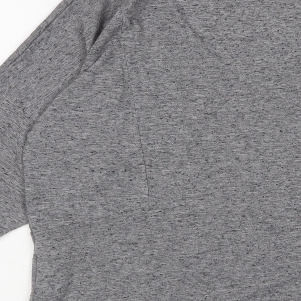 Oasis Womens Grey Viscose Basic T-Shirt Size S Scoop Neck