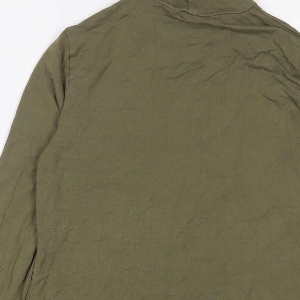 ASOS Womens Green Viscose Basic T-Shirt Size 10 Roll Neck