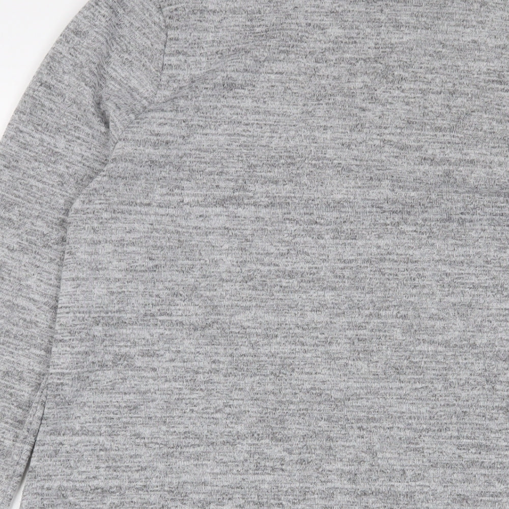 River Island Womens Grey Polyester Basic T-Shirt Size 12 Crew Neck